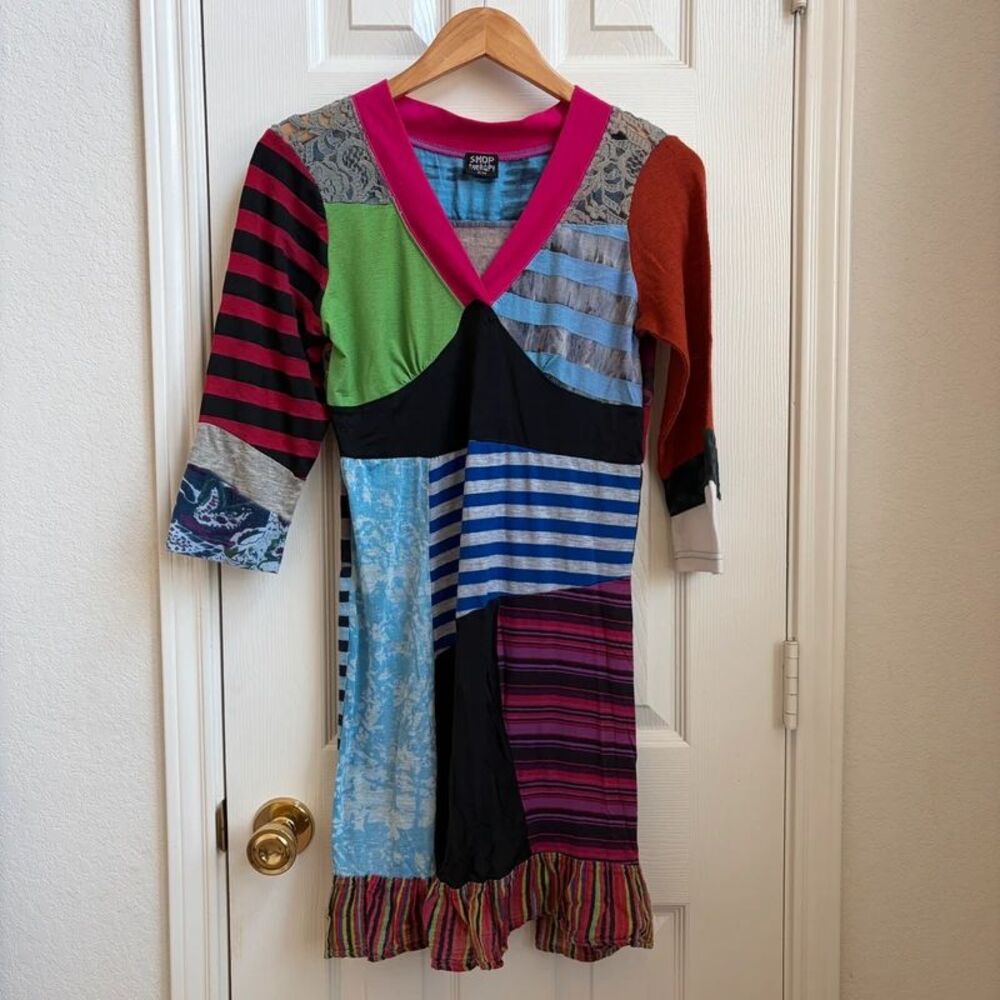 y2k vintage patchwork coraline lolita vibes boho ruffle dress